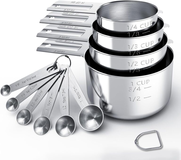 TILUCK Stainless Steel Measuring Cups & Spoons Set, Cups and Spoons,Kitchen Gadgets for Cooking & Baking (10)
