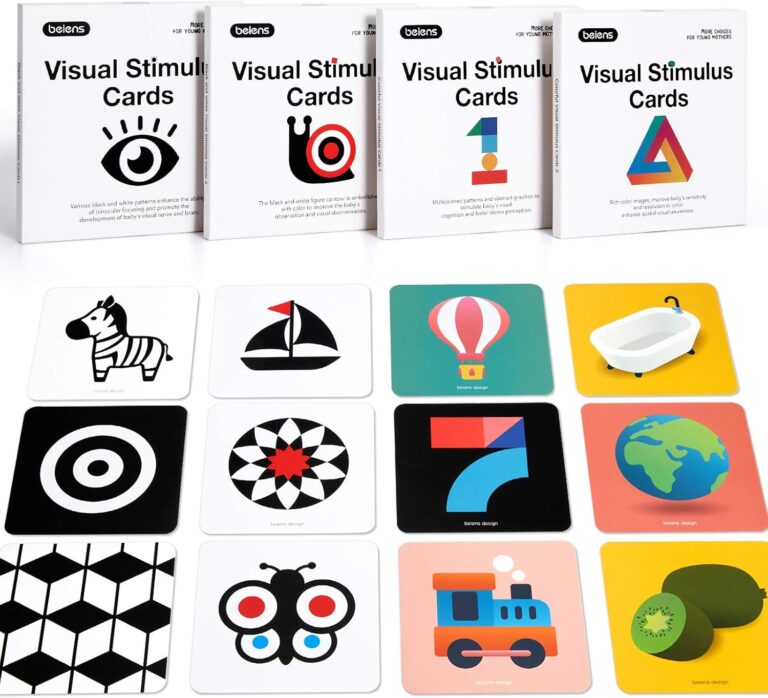 beiens High Contrast Baby Flashcard, 80 Pcs 160 Page Black White Colorful Visual Stimulation Learning Activity Card for Babies Ages 0-3-6-12-36 Months, 5.5” x 5.5” Newborn Infants Toys Gift