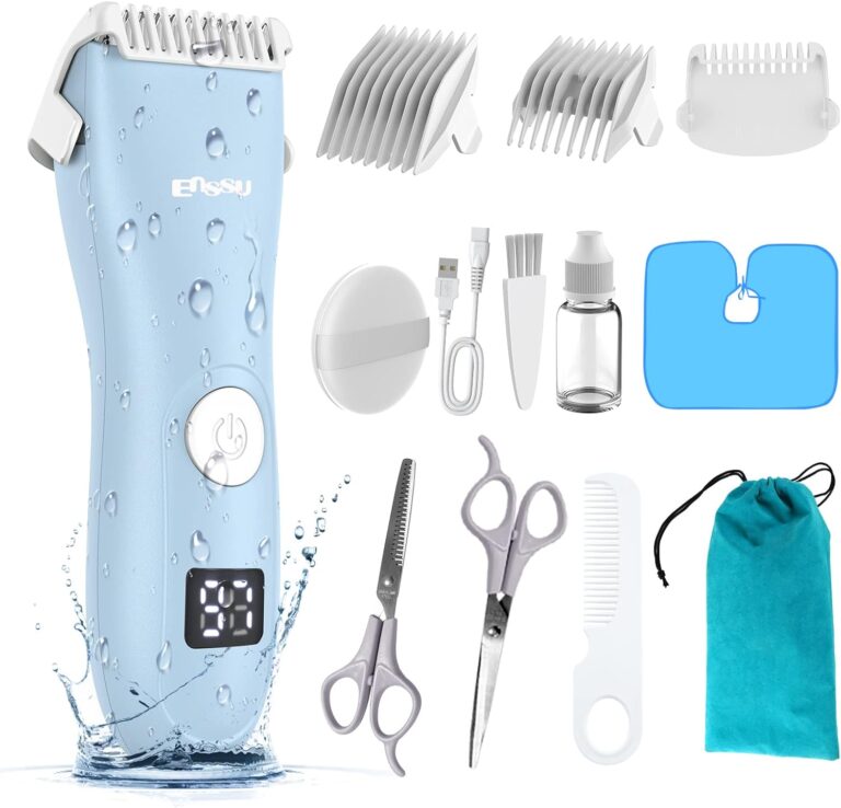 Baby Hair Clippers, Professional Quiet Hair Trimmer for Kids and Toddler, Waterproof & Rechargeable Cordless Hair Cutting Machine for Children, with LCD Display