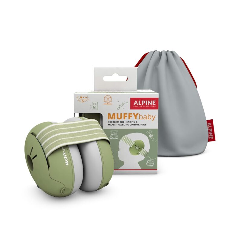Alpine Muffy Baby Ear Protection for Babies and Toddlers up to 36 Months – CE & ANSI Certified – Noise Reduction Earmuffs – Comfortable Baby Headphones Against Hearing Damage & Improves Sleep – Green