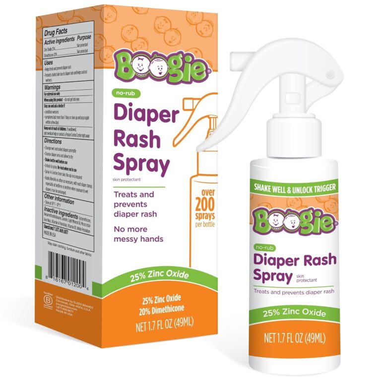 Boogie Diaper Rash Cream Spray for Baby, Travel Friendly No-Rub Touch Free Application for Sensitive Skin, Over 200 Sprays per Bottle, 1.7 oz (Pack of 1)