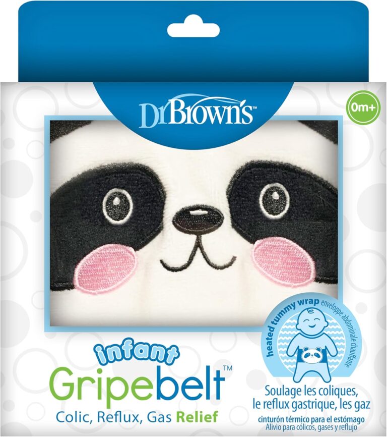 Dr. Brown’s Infant Gripebelt Heated Belly Band, Soothe Baby’s Tummy with Gentle Warmth and Compression, Panda, 0m+