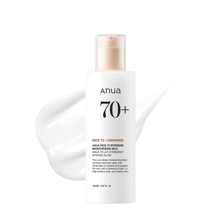 ANUA Rice 70 Intensive Moisturizing Milk, Lotion for Deep Hydration and Nourishing, Glowy Glass Skin, Rice Water, Niacinamide, Ceramides, Lightweight, Korean Skincare, 150ml/ 5.07 fl.oz.