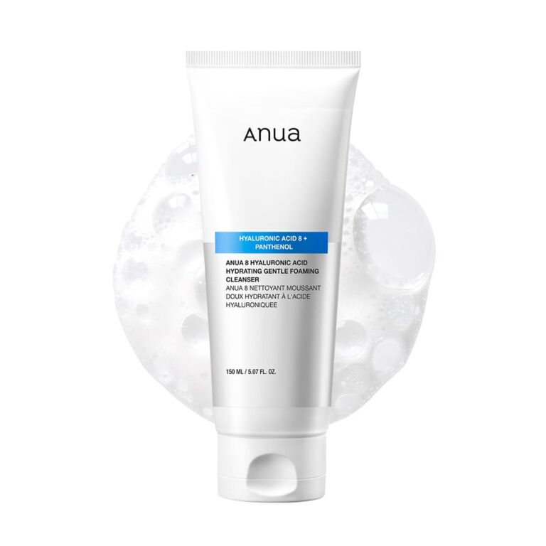 Anua Hydrating Gentle Foaming Cleanser, Hyaluronic Acid, Glycerin, Zinc, Panthenol, Korean Face Wash for Dry Skin, for Double Cleansing, Korean Skincare (150ml/5.07fl oz.)