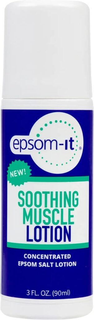 Epsom-It Soothing Muscle Lotion – Roll On Epsom Salt Lotion with Arnica for Muscle Stiffness, Leg, Knees and Feet Discomfort, Topical Magnesium Cream, 3oz