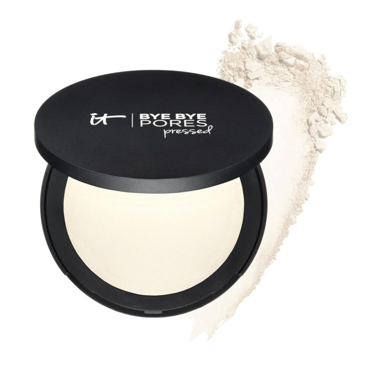 IT Cosmetics Bye Bye Pores Pressed Finishing Powder – Universal Shades – Contains Anti-Aging Peptides, Hydrolyzed Collagen & Antioxidants – 0.31 oz