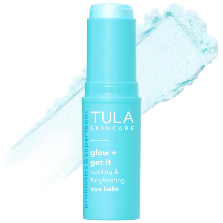 TULA Skin Care Eye Balm Glow & Get It – Dark Circle Treatment, Instantly Hydrate and Brighten Undereye Area, Portable and Perfect to Use On-the-go, 0.35 oz.