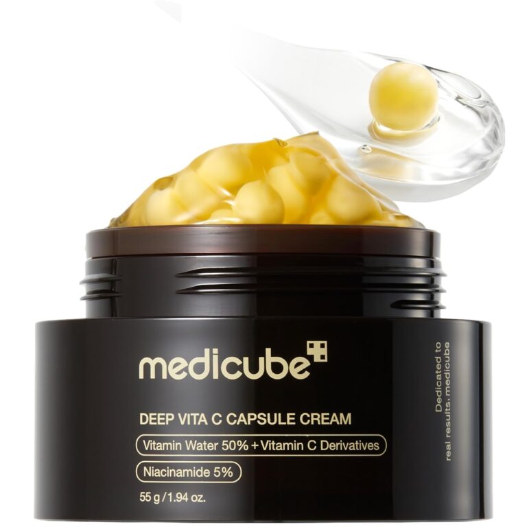 medicube Deep Vitamin C Golden Capsule Face Moisturizer – Liposome Capsules For Wrinkles, Skin Radiance – Transparent Gel for Glow Hydration – Korean Skin Care 1.94 oz