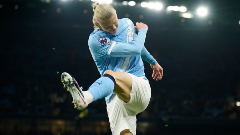 Haaland overtakes Ronaldo’s Premier League tally with double in Man City win