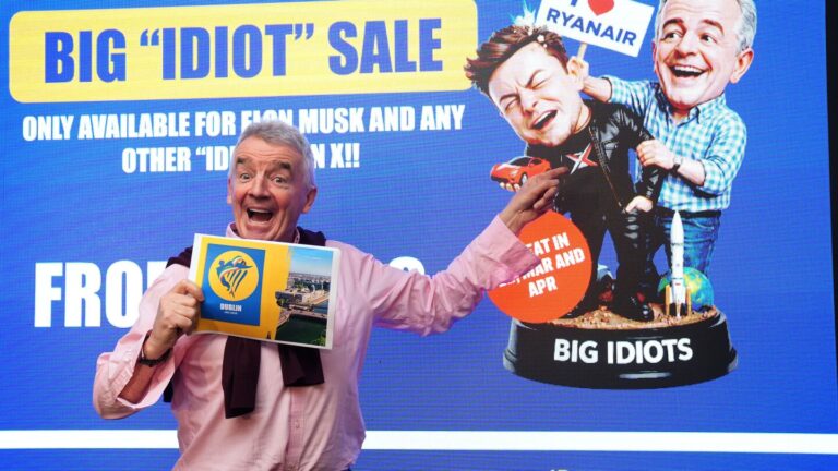Ryanair CEO Michael O’Leary dismisses Elon Musk’s idea of buying the airline