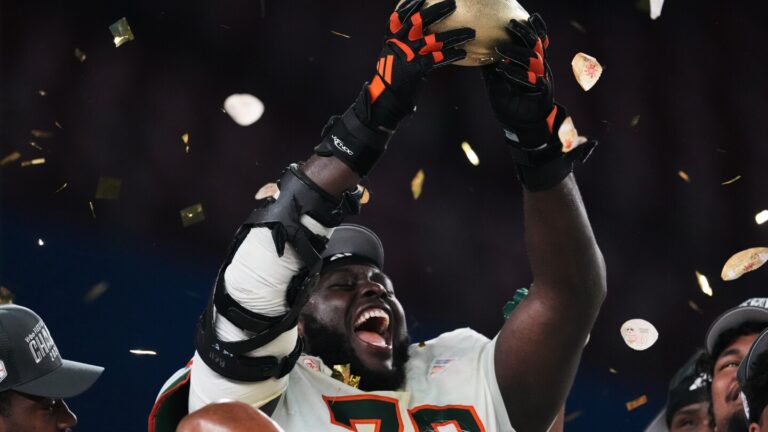 Miami’s offensive line steamrolls a path to the national title game